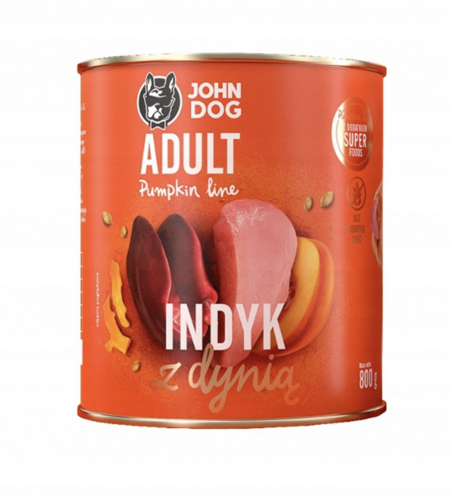 Влажный корм для собак JOHN DOG Pumpkin Mono Turkey with Pumpkin - 800 г.