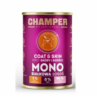 Влажный корм для собак CHAMPER Coat & Skin Mono Salmon - 400 г