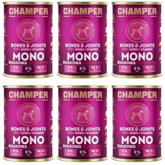 Влажный корм для собак CHAMPER Bones & Joints Mono Beef - 6 x 400 г