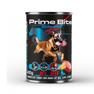 Влажный корм для собак PRIME BITE Mono Beef с морковью - 400 г