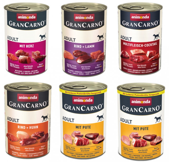 ANIMONDA Grancarno Adult MIX OF FLAVORS - влажный корм для собак - 6 x 400 г