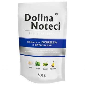 DOLINA NOTECI Premium – влажный корм для собак с добавлением трески и брокколи – 500 г