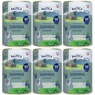 Влажный корм для собак BALTICA «Вкусы регионов»: оленина моно с черникой - 6 x 400 г