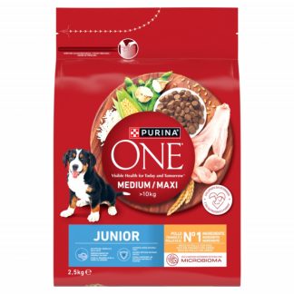 Сухой корм для собак PURINA One Junior Medium/Maxi с курицей и рисом - 2,5 кг