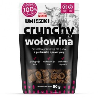 UNISZKI Хрустящее говяжье лакомство с петрушкой и крапивой Mono - лакомство для собак - 80 г