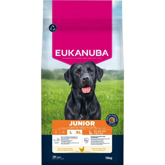 EUKANUBA Premium Nutrition Junior Large & Giant Breed Chicken - сухой корм для собак - 15 кг