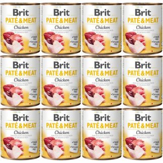 BRIT Paté & Meat Chicken - влажный корм для собак - 12 x 800 г