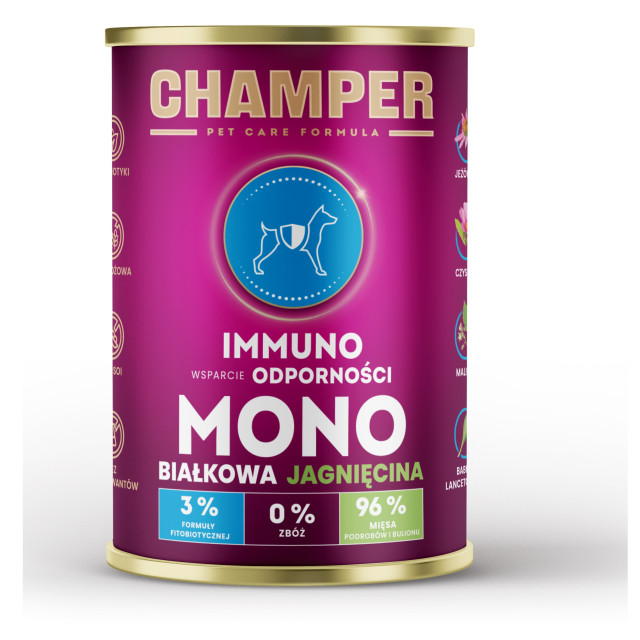 Влажный корм для собак CHAMPER Immuno Mono Lamb - 400 г