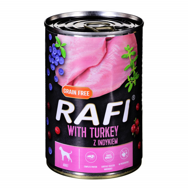 DOLINA NOTECI Rafi с индейкой, клюквой и черникой - влажный корм для собак - 400 г