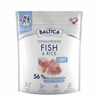 BALTICA Нутрицевтический гипоаллергенный корм для собак средних пород, содержащий моно-рыбу и рис - сухой корм для собак - 1 кг