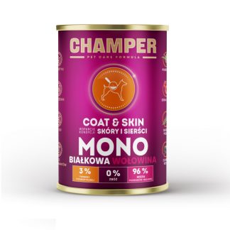 Влажный корм для собак CHAMPER Coat & Skin Mono Beef - 400 г