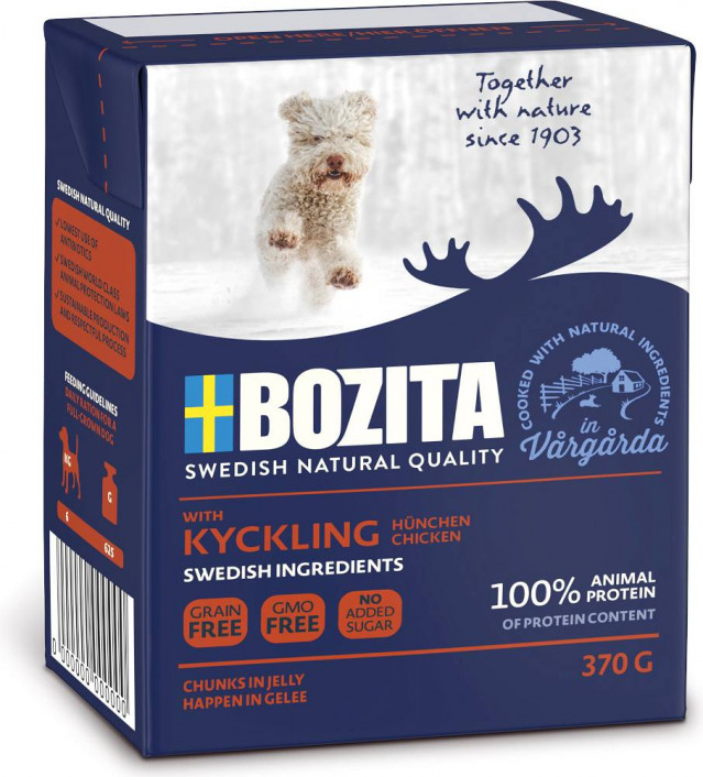 Влажный корм для собак BOZITA с кусочками курицы в желе - 370 г