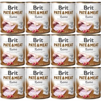 BRIT Paté & Meat Rabbit - влажный корм для собак - 12 x 800 г