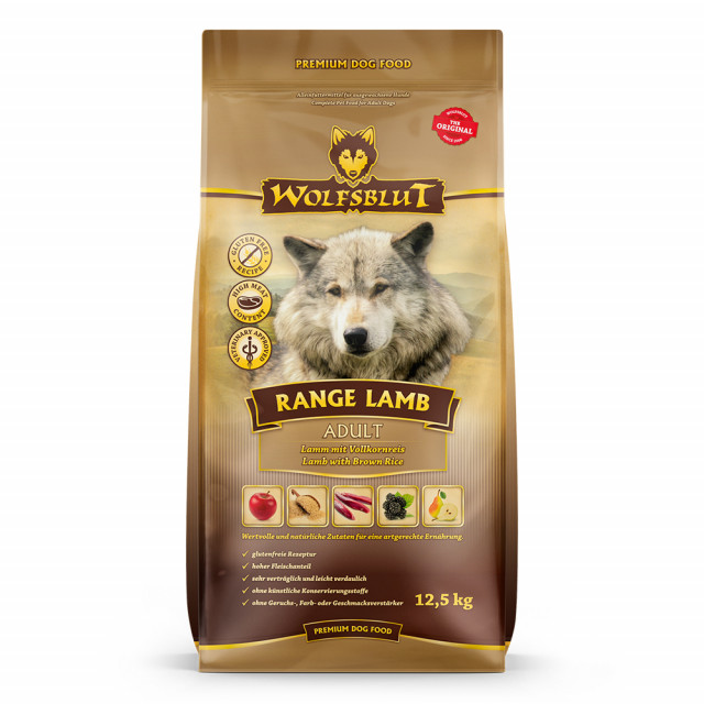 WOLFSBLUT Range Lamb — сухой корм для собак с рисом, 12,5 кг.