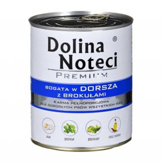 DOLINA NOTECI Premium – влажный корм для собак с добавлением трески и брокколи – 800 г