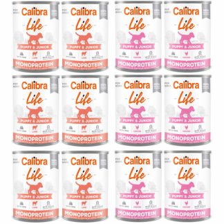Влажный корм для собак CALIBRA Dog Life Puppy&Junior MIX - 12 x 400 г