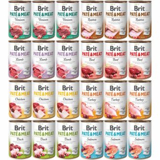 Влажный корм для собак BRIT Paté & Meat MIX с различными вкусами - 24 x 800 г
