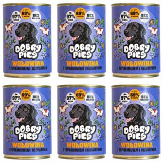 Влажный корм для собак GOOD DOG со вкусом говядины, топинамбура и розмарина - 6 x 400 г