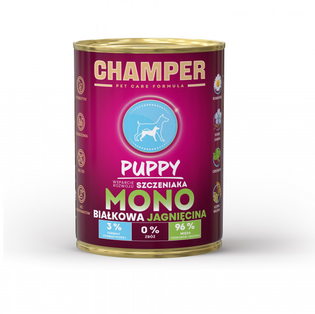 Влажный корм для собак CHAMPER Puppy Mono Lamb - 400 г