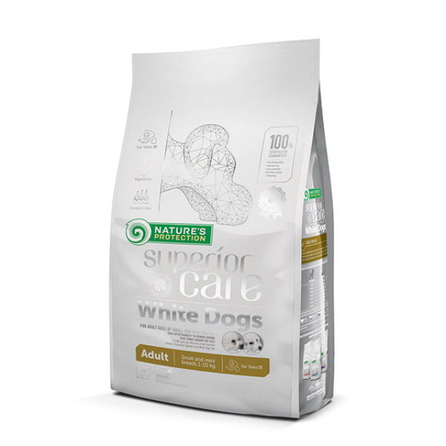 NATURE'S PROTECTION Superior Care White Dogs Grain Free Adult Small Lamb - сухой корм для собак - 1,5 кг