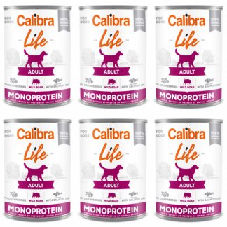 Влажный корм для собак CALIBRA Dog Life Adult Mono Wild boar с клюквой - 6 x 400 г