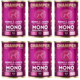 Влажный корм для собак CHAMPER Bones & Joints Mono Salmon - 6 x 400 г