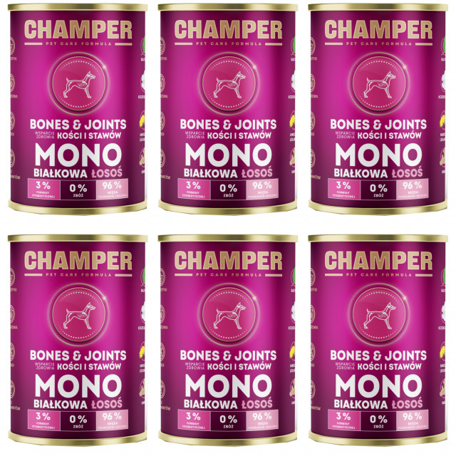 Влажный корм для собак CHAMPER Bones & Joints Mono Salmon - 6 x 400 г
