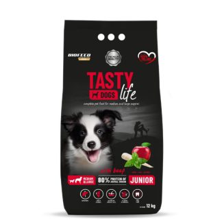 BIOFEED Tasty Dogs Life Junior Medium & Large With Beef - сухой корм для собак - 12 кг