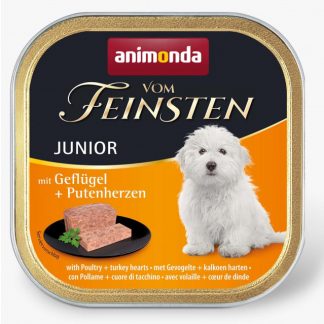 ANIMONDA Vom Feinsten Junior: влажный корм для собак из куриных и индюшачьих сердечек - 150 г