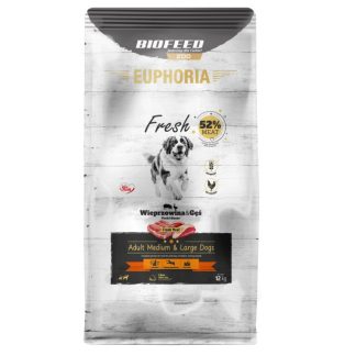 BIOFEED Euphoria Fresh Adult Medium & Large Pork with Goose - сухой корм для собак - 12 кг