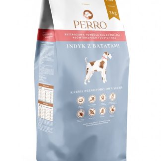 PERRO Индейка со сладким картофелем, сухой корм для собак средних и крупных пород, 3 кг