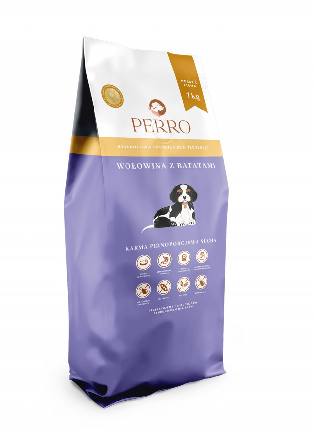 PERRO Junior Говядина со сладким картофелем - сухой корм для собак - 1 кг