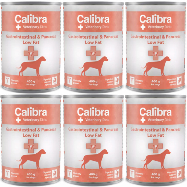 Влажный корм для собак CALIBRA Veterinary Diets с низким содержанием жира для желудочно-кишечного тракта - 6 x 400 г