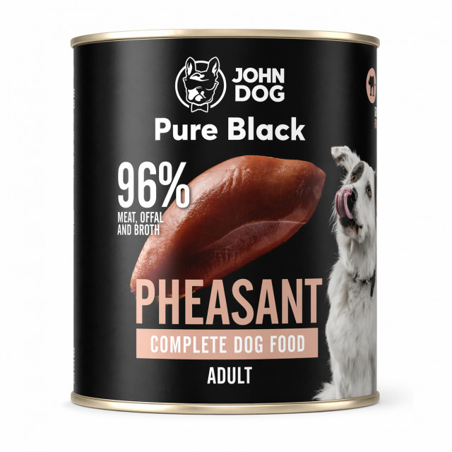 Влажный корм для собак JOHN DOG Pure Black Mono Pheasant - 800 г