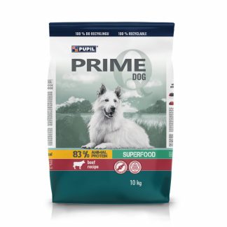PUPIL Prime — сухой корм для собак, богатый говядиной и овощами, 10 кг.