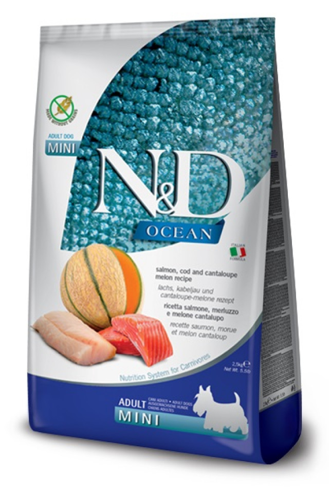 Сухой корм для собак FARMINA N&D Ocean Dog Salmon, Cod&Cantaloupe - 2,5 кг