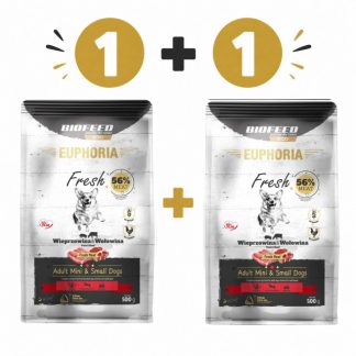 BIOFEED Euphoria Fresh Adult Pork and Beef XS/S 500g - сухой корм для собак - 1+1