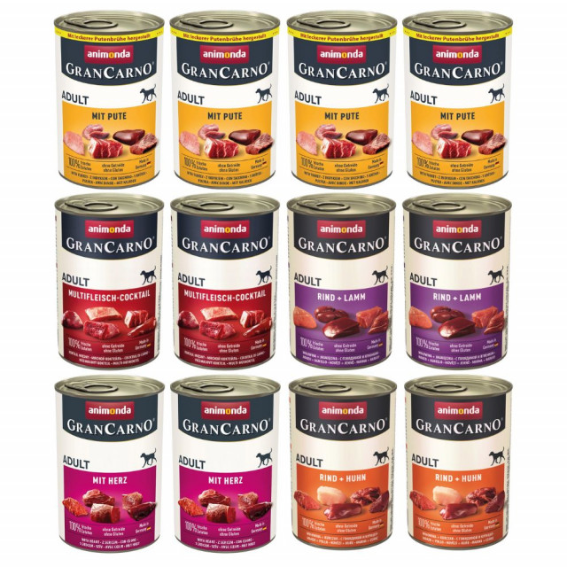 ANIMONDA Grancarno Adult MIX OF FLAVORS - влажный корм для собак - 12 x 400 г