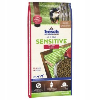 BOSCH Sensitive Lamb & Rice - корм для собак с чувствительным желудком, содержащий ягненка и рис - 15 кг