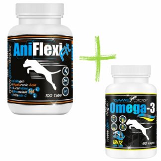 GAME DOG AniFlexi Fit V2 - добавки для собак - 100 таблеток + GAME DOG Omega-3 - добавки для собак - 60 таблеток