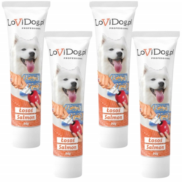 Лакомство для собак LOVIDOG: паста с лососем - 4 x 90 г