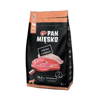 PAN MĘSKO Телятина с индейкой XL - сухой корм для собак - 3 кг