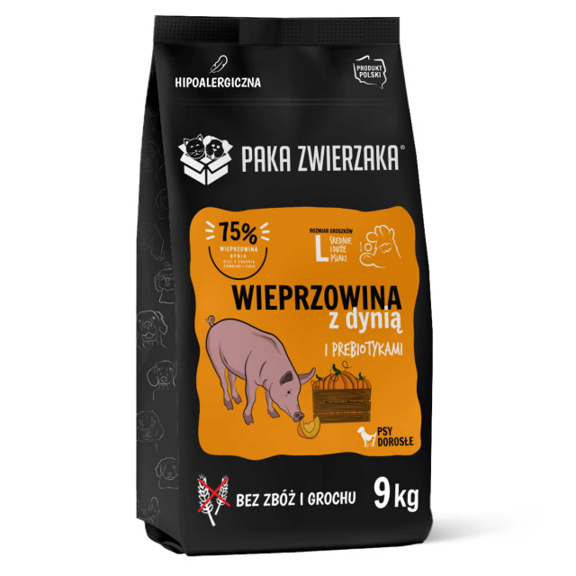PET PAKA Свинина с тыквой L Моно - сухой корм для собак - 9 кг