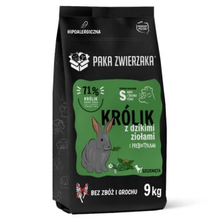 Корм для щенков кролика PET PAKA с дикими травами S Mono - сухой корм для собак - 9 кг