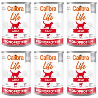 Влажный корм для собак CALIBRA Dog Life Adult Mono Beef с морковью - 6 x 400 г