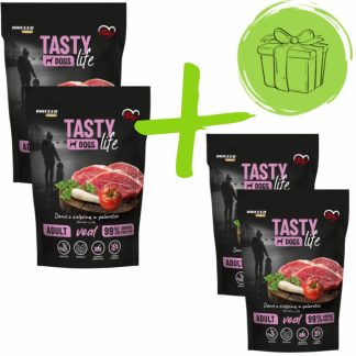 Влажный корм для собак BIOFEED Tasty Dogs Life Veal - 2 упаковки по 150 г + 2 упаковки по 150 г БЕСПЛАТНО