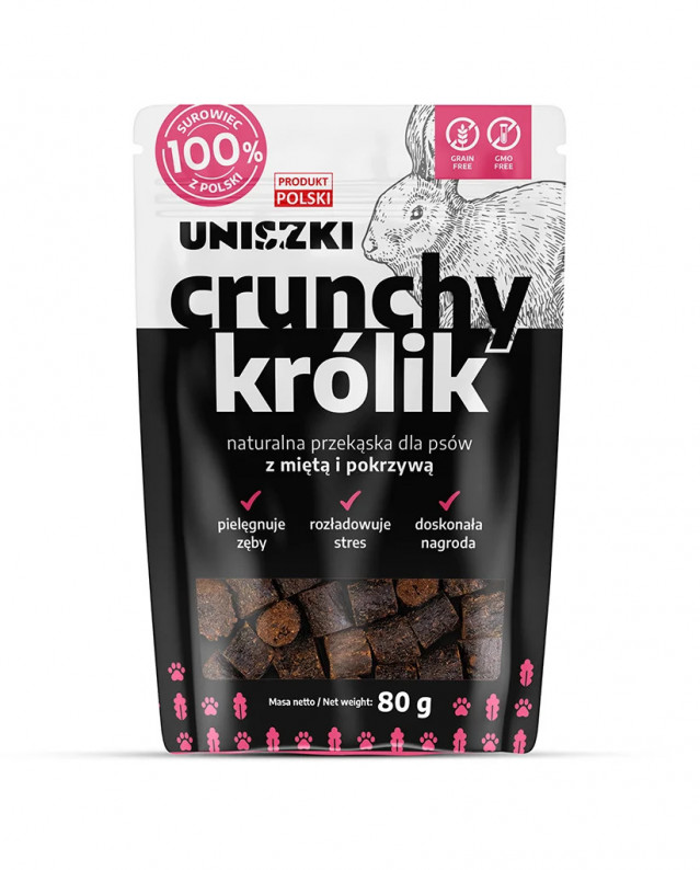 UNISZKI Хрустящее лакомство для собак в форме кролика с мятой и крапивой - 80 г