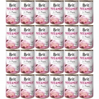 BRIT Paté & Meat Puppy Chicken - влажный корм для собак - 24 x 400 г