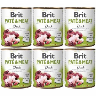 BRIT Paté & Meat Duck - влажный корм для собак - 6 x 800 г