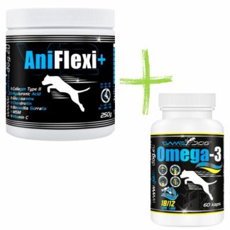 GAME DOG AniFlexi+V2 - добавки для собак - 250 г + GAME DOG Omega-3 - добавки для собак - 60 таблеток